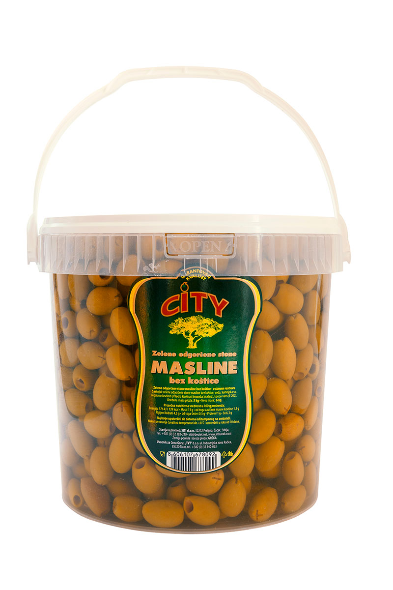Zelena odgorčena stona maslina bez koštice 3kg