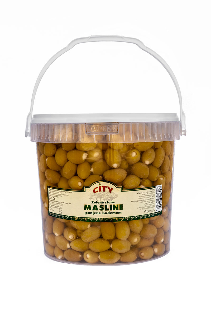 Zelena stona maslina punjena bademom 3,5kg